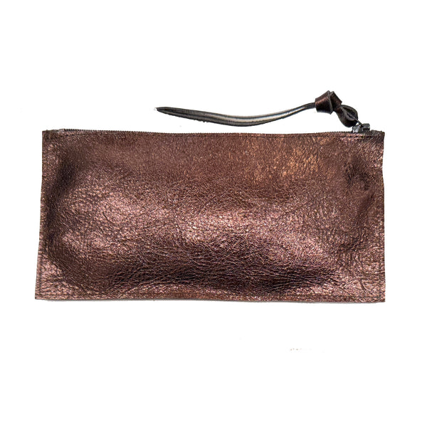 Bronze Leather Makeup Bag