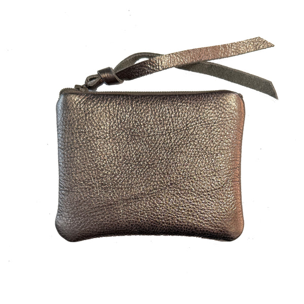 Bronze Leather Makeup Bags