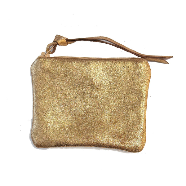 Gold Leather Makeup Bags