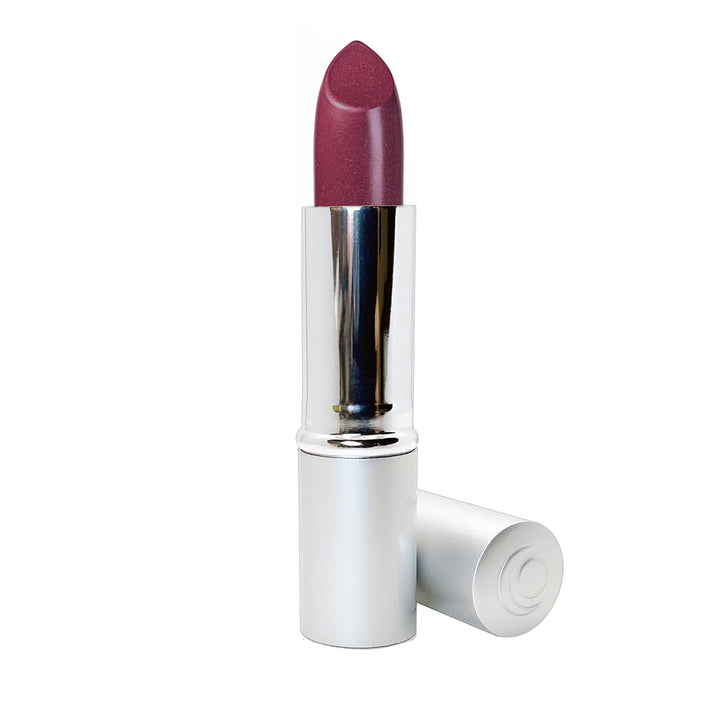 Deep berry lipstick.